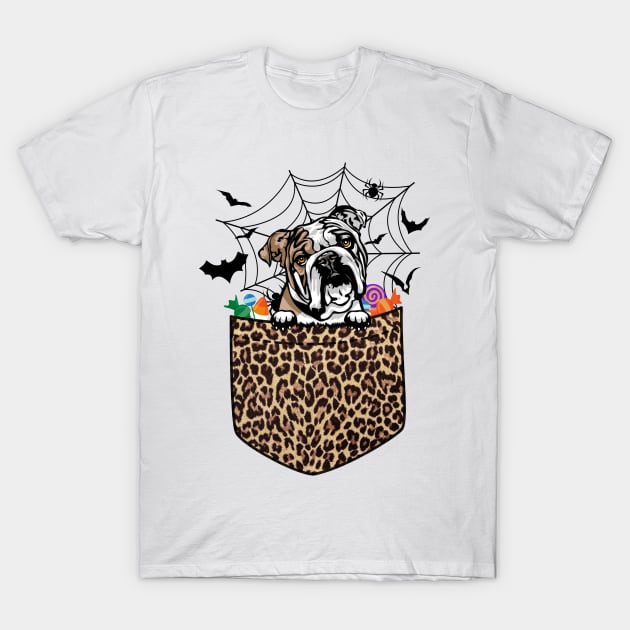 Cute Bulldog Dog Lover Gift Leopard Bulldog Halloween T-Shirt by saugiohoc994